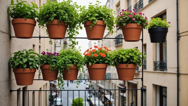 Urban hanging gardens: enhance your space with balcony flower pots